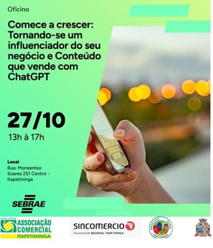Sebrae Itapetininga promove oficina gratuita sobre redes sociais e criação de conteúdo para negócios