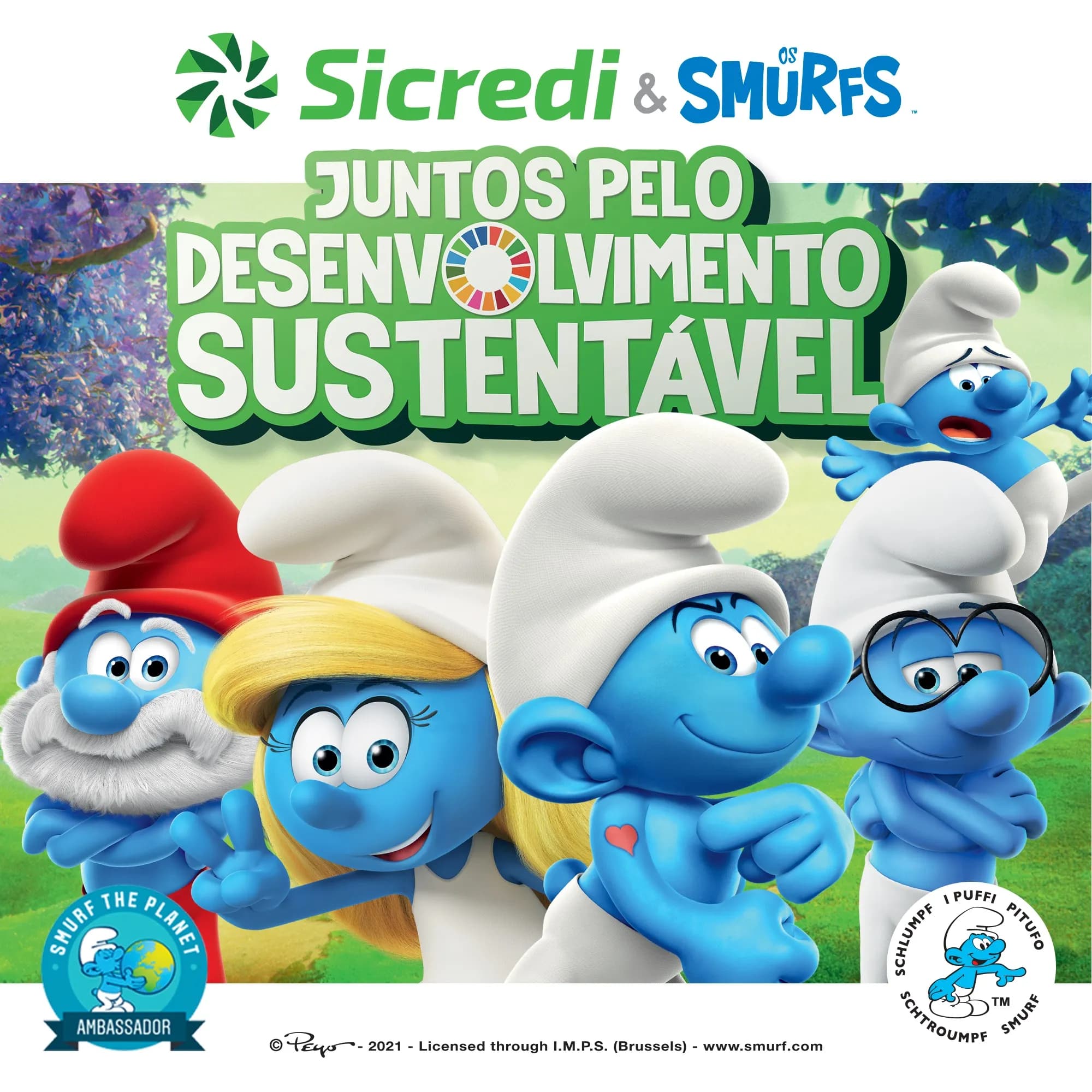 Sicredi e Smurfs levam sustentabilidade para crianças em caravana que já alcançou 40 mil alunos