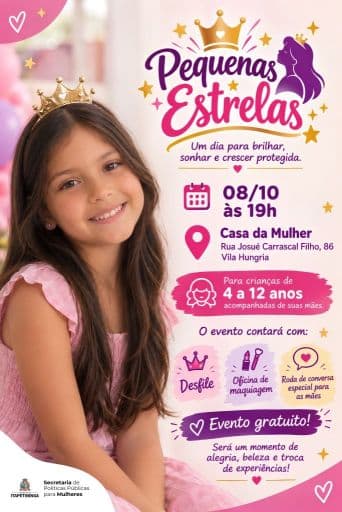 Evento Pequenas Estrelas reúne meninas de 4 a 12 anos e mães em Itapetininga