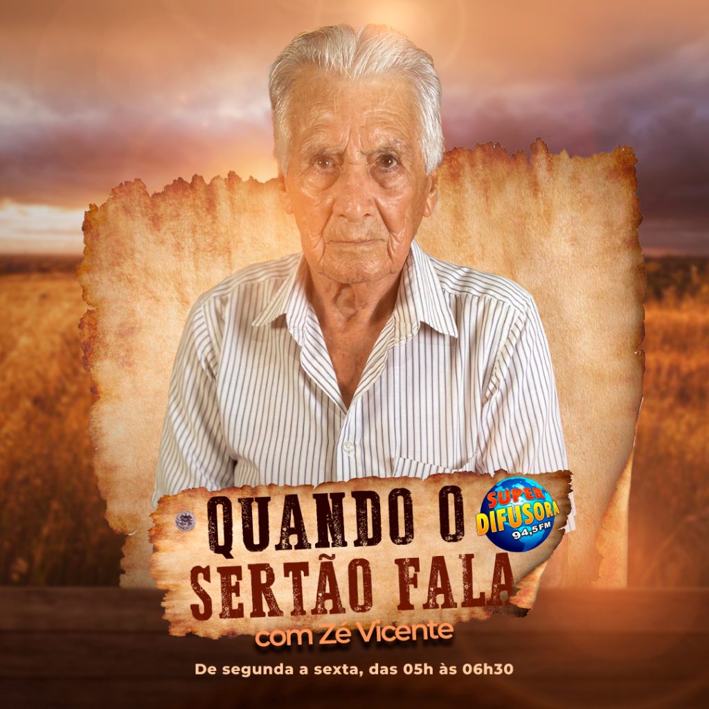 Capa do Programa Quando o Sertão Fala, com o Caboclo Zé Vicente.